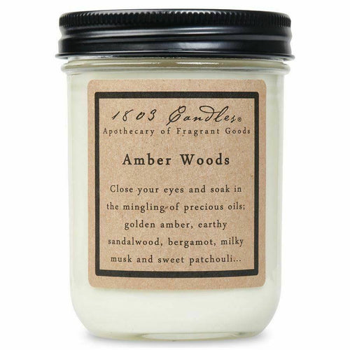 Amber Woods-14oz Jar Candle - Village Floral Designs and Gifts