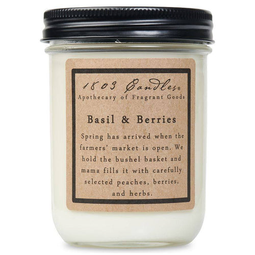Basil & Berries-14oz Jar Candle - Village Floral Designs and Gifts