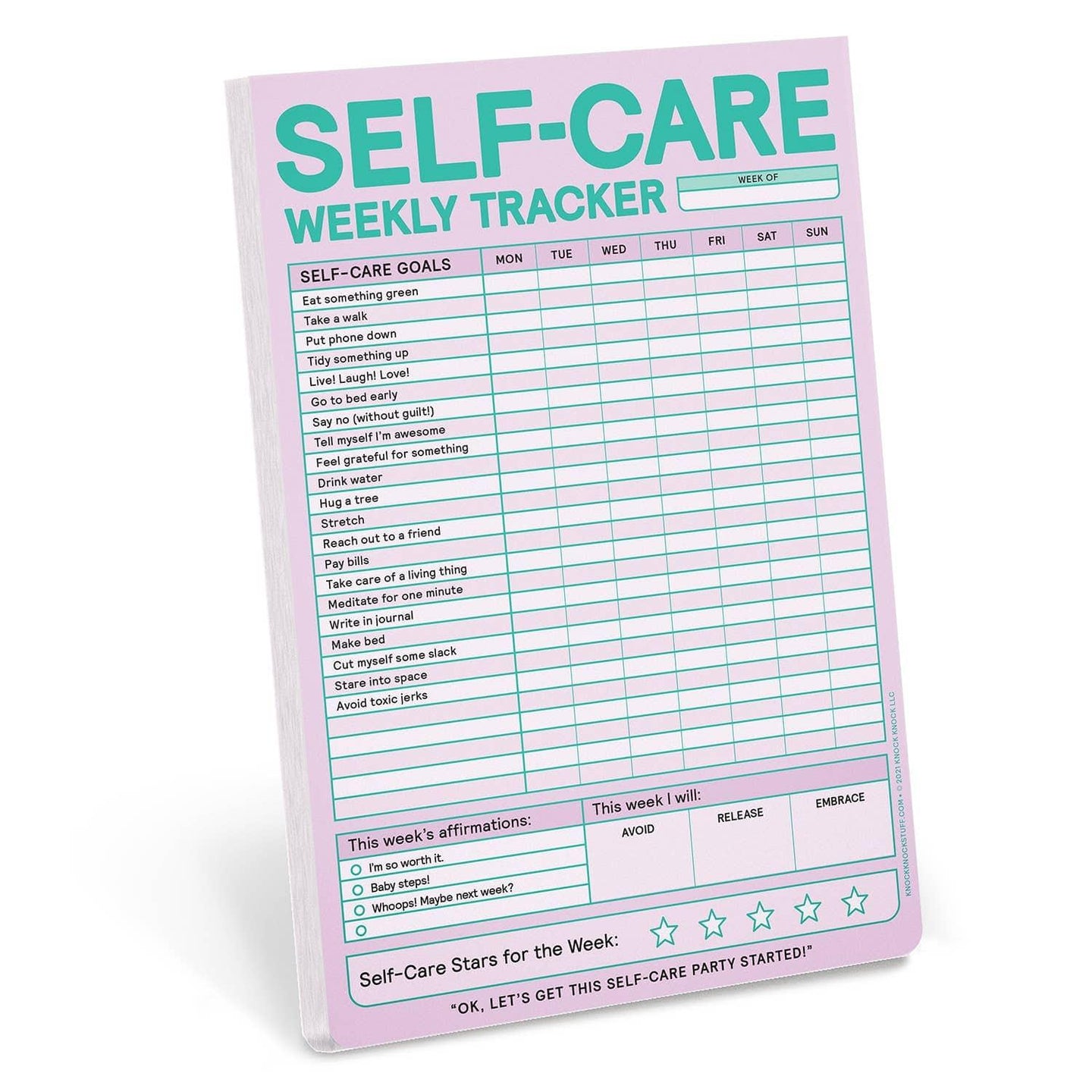 Self-Care Weekly Tracker Pad (Pastel Version) - Village Floral Designs and Gifts