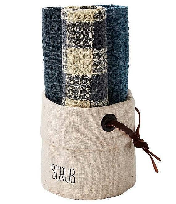 Scrub Dish Towel Basket Set - Village Floral Designs and Gifts