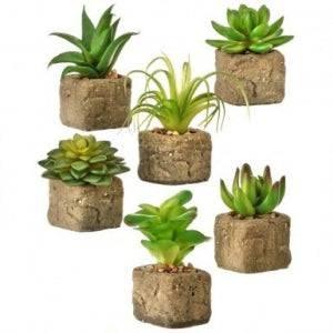 Faux Succulent in a Stone - Village Floral Designs and Gifts