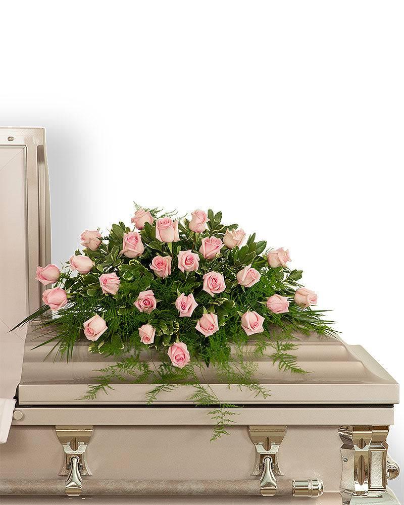 Pink Tranquility Casket Spray - Village Floral Designs and Gifts